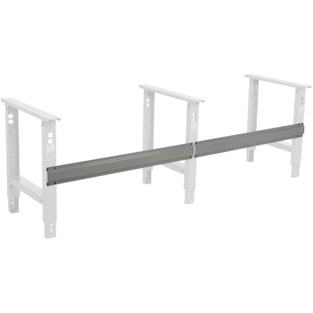 Global Industrial Workbench Steel Stringer For C Channel Adj Leg & Fixed Height, 96inW, Gray 706442
